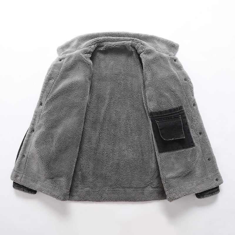 Thick Fleece-lined Denim Jacket