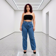 Jeanity Denim – Women's High Waist Straight Leg Washed Denim Jeans – JeanityDenimWomensHighWaistStraightLegWashedDenimJeansWomanwearingablacktubetopandbluejeansinawhitehallway20260526040556png