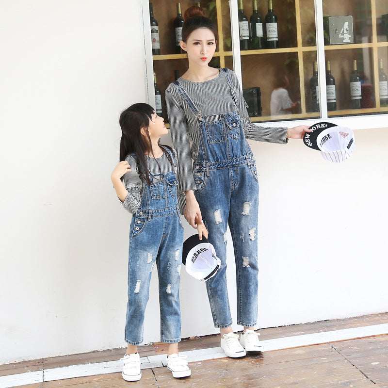 Mother & Daughter Matching Denim Overalls