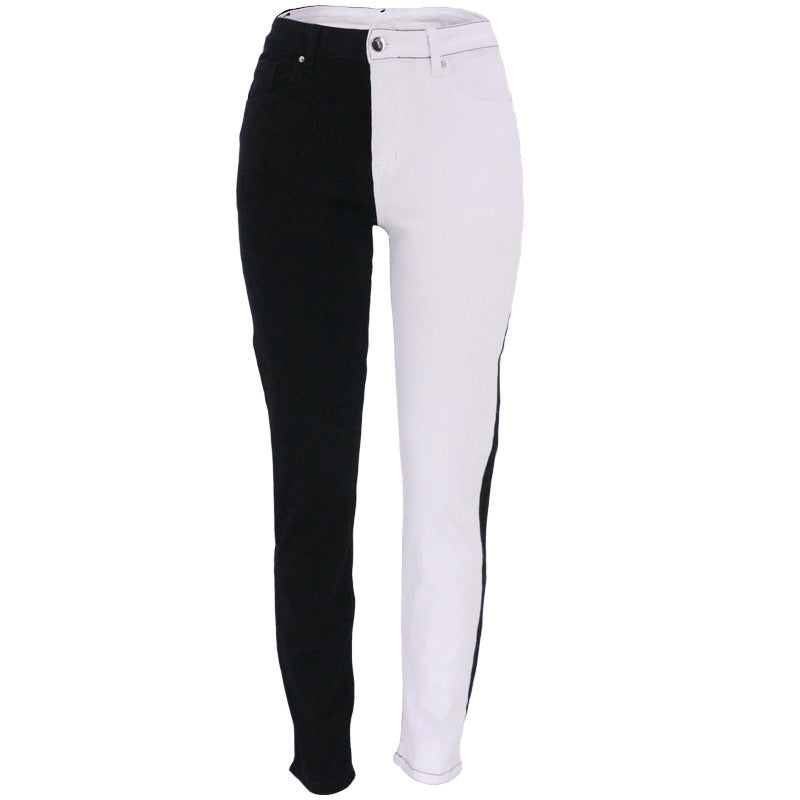 Contrasting Colours High Rise Skinny Jeans
