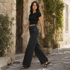 Women's High Waist Loose Straight Leg Jeans