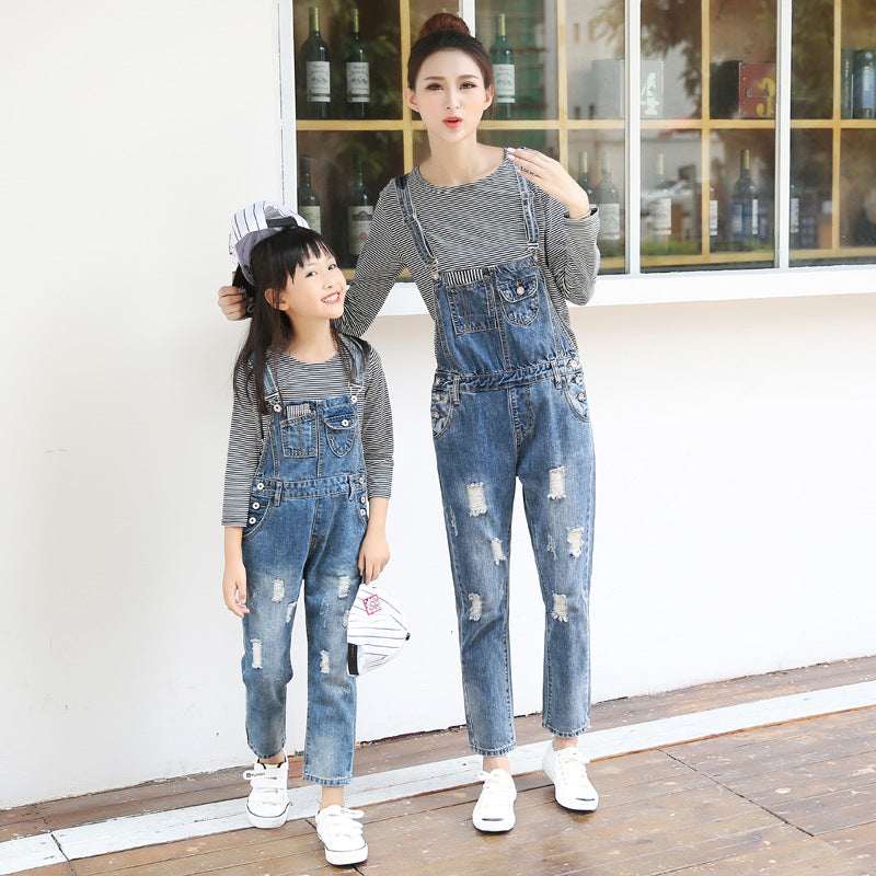 Mother & Daughter Matching Denim Overalls