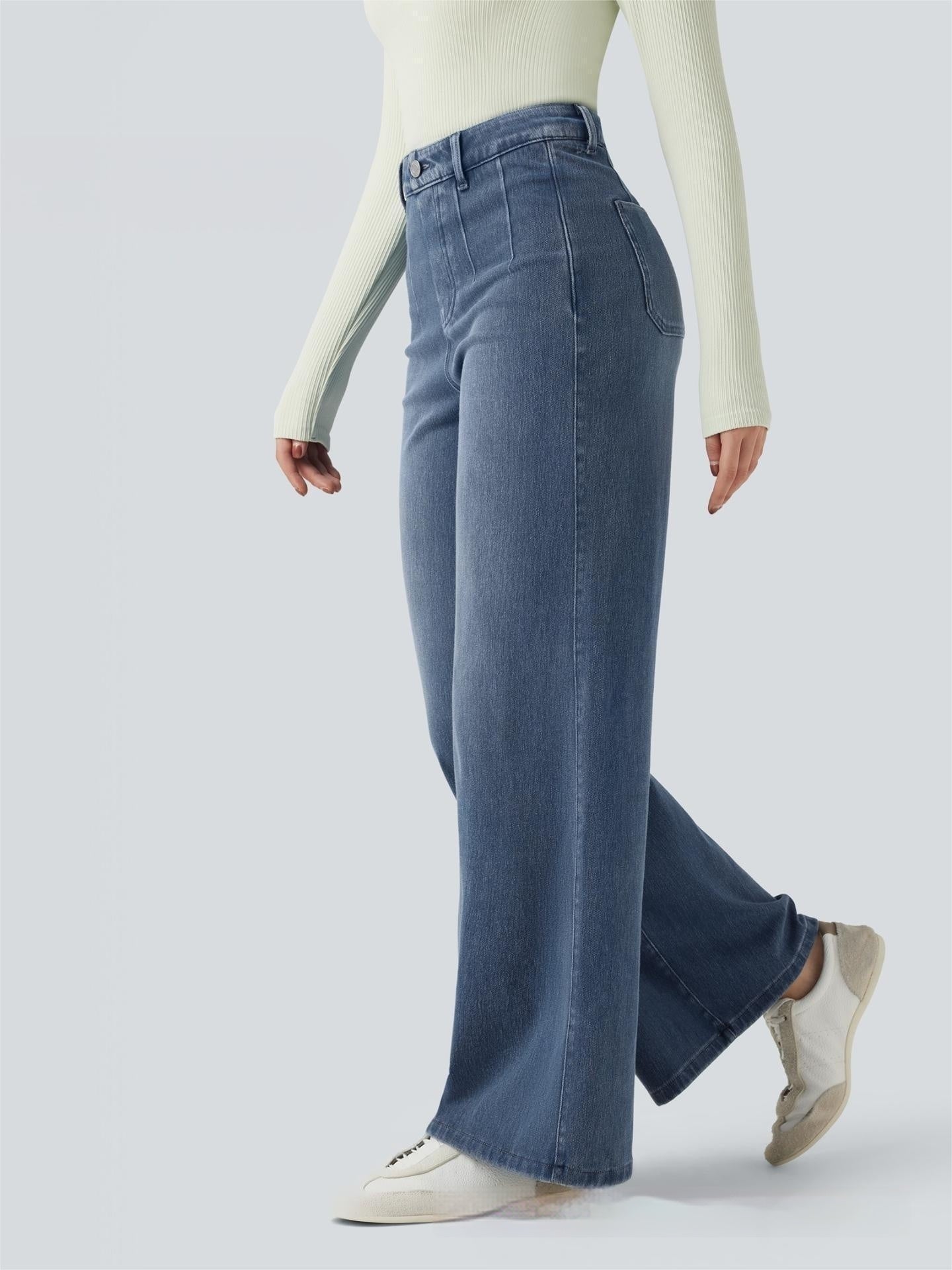 Wide Leg Tummy Control Jeans