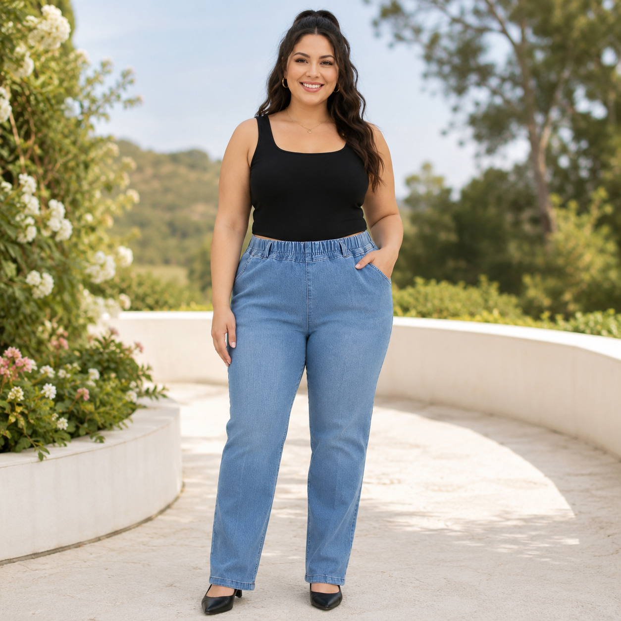 High Waist Stretch Plus Size Denim Jeans