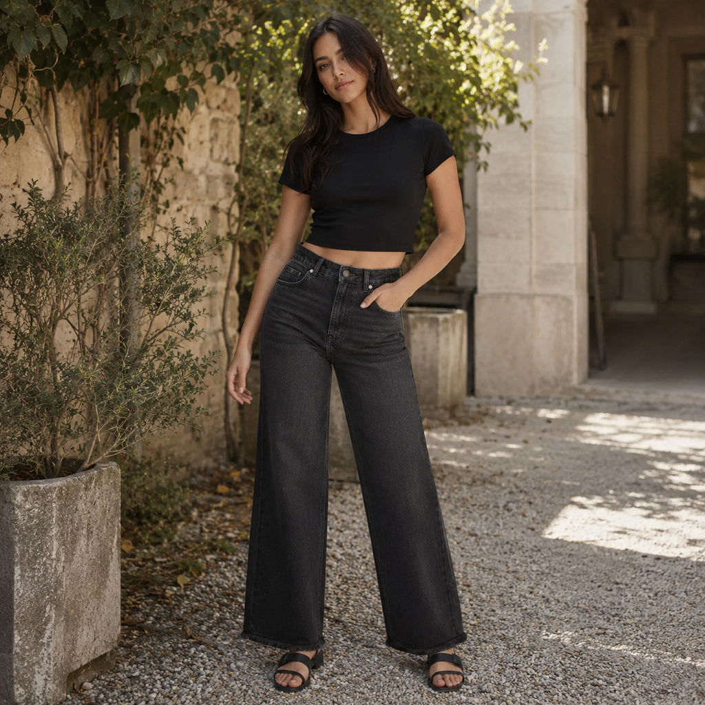 Women's High Waist Loose Straight Leg Jeans