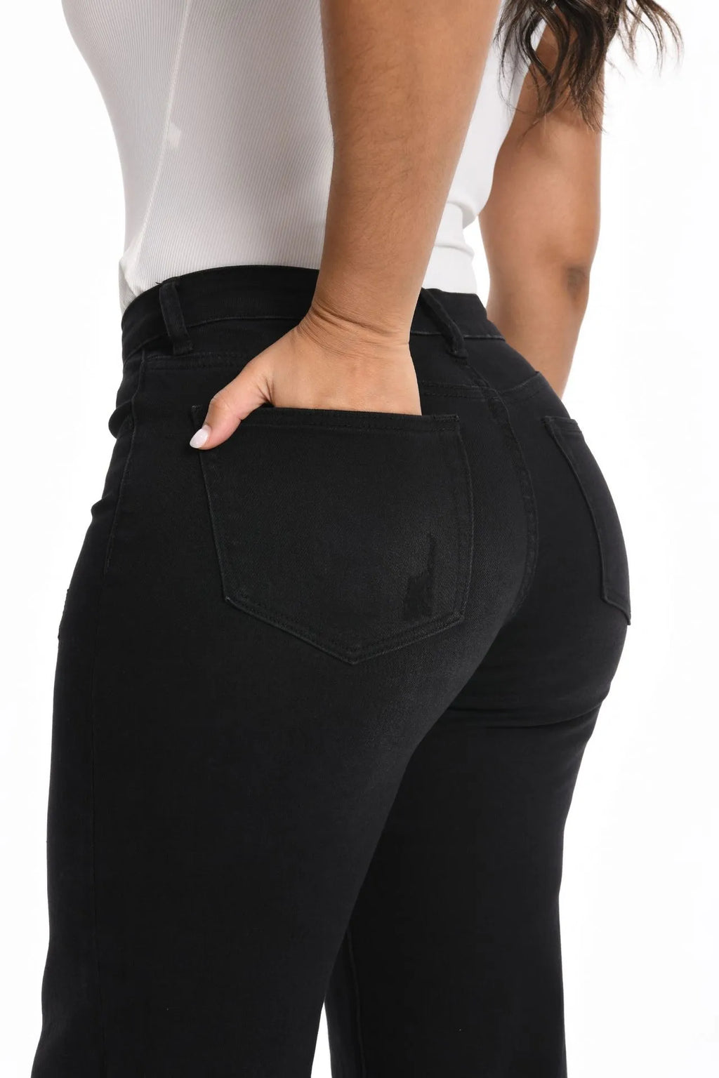 Women's Stretch Denim Wide Leg BBL Jeans - Slimming Fit