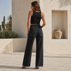 High Waist Wide Leg Women's Denim Jeans