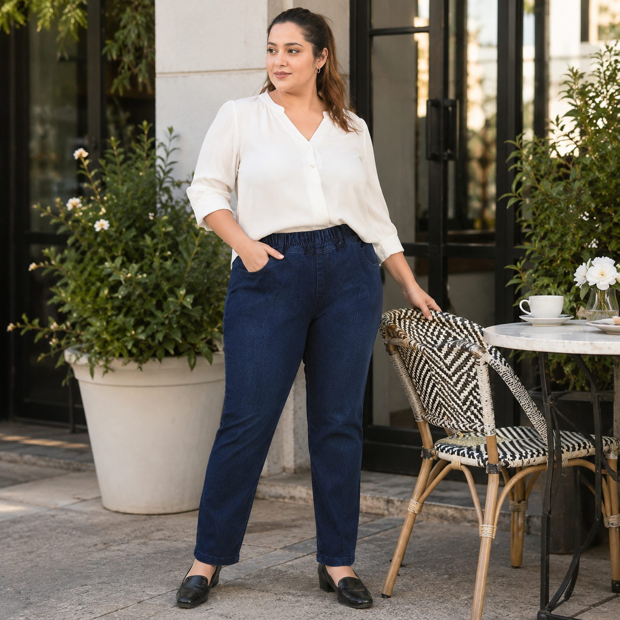 High Waist Stretch Plus Size Denim Jeans
