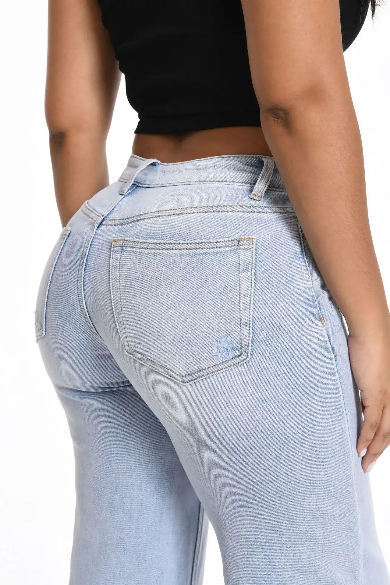 Women's Stretch Denim Wide Leg BBL Jeans - Slimming Fit