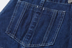 Korean Style Straight-Leg Denim Overalls - Side View