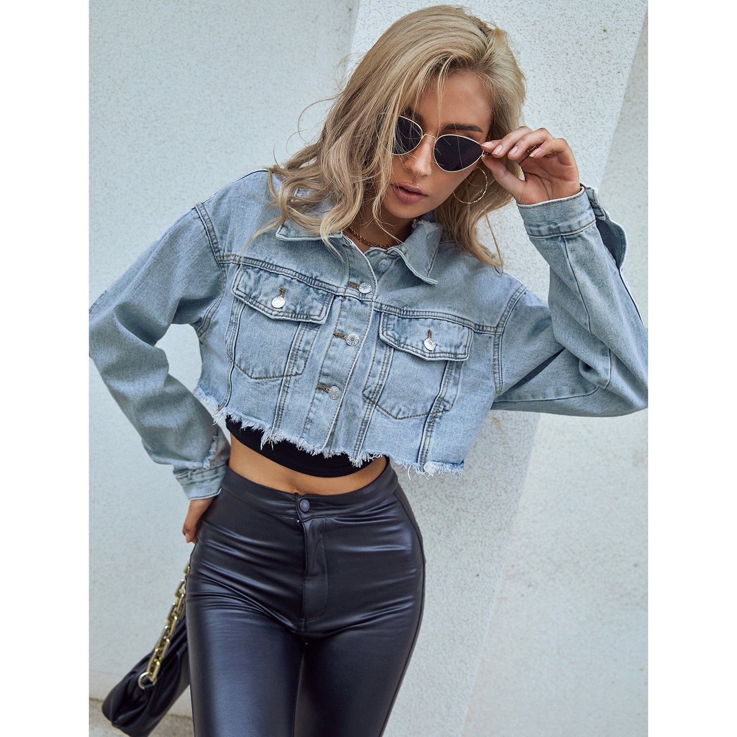 Cropped Denim Jacket - Short Cut Off Style - Jeanity