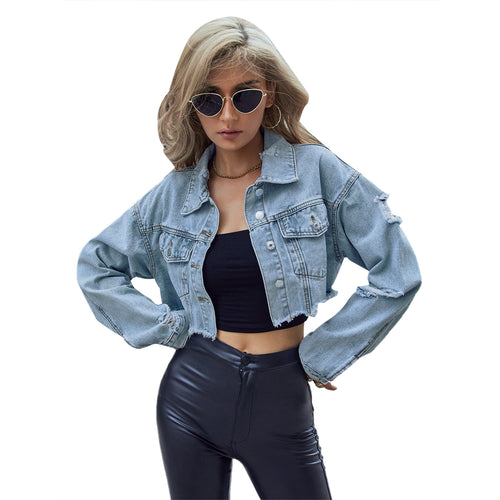 Cropped Denim Jacket - Short Cut Off Style - Jeanity