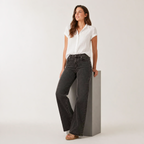 Dark grey bbl jeans front