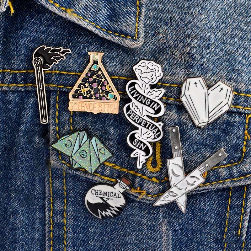 Decorative Denim Pin Badges