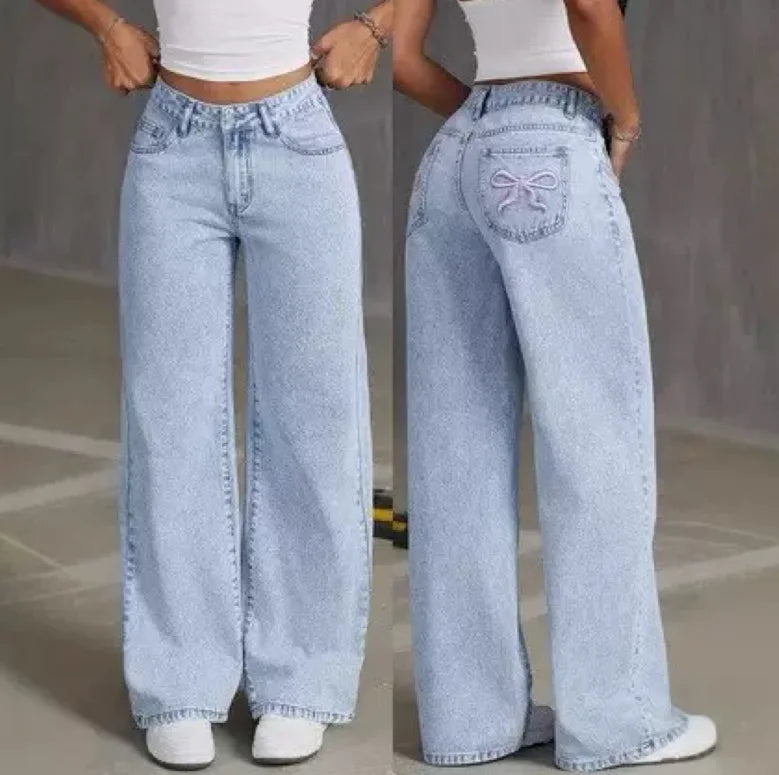 Women's High Waist Straight Leg Jeans