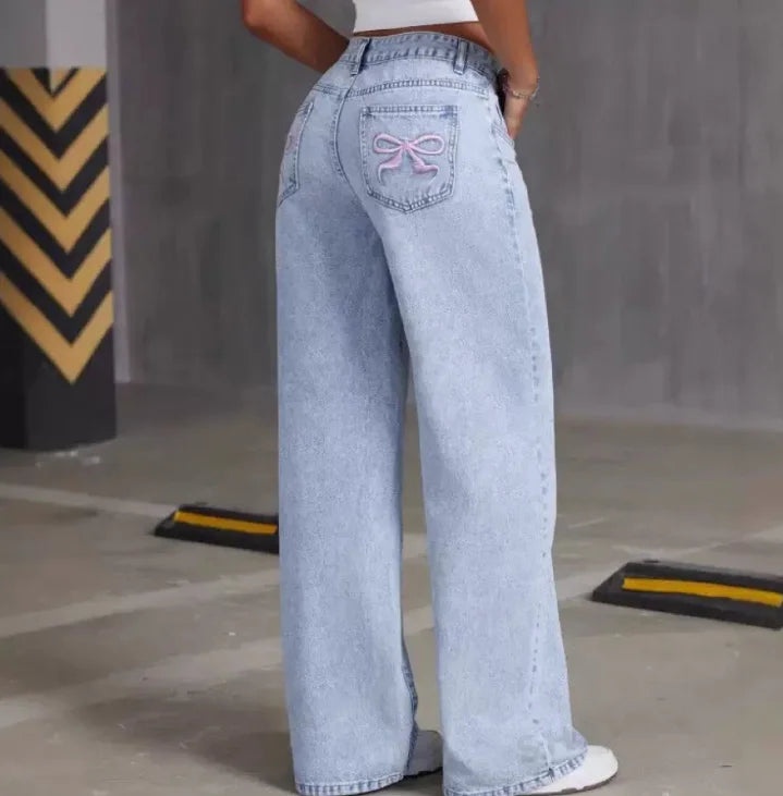 Women's High Waist Straight Leg Jeans