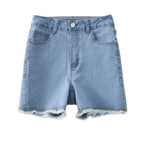 Jeanity Denim – Bow-Knot Bodycon Denim Shorts - Mid-Waist Frayed Hem – JeanityDenimBowKnotBodyconDenimShortsMidWaistFrayedHemSide20260215122804jpg