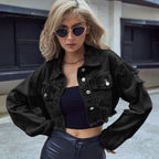 Jeanity Denim – Cropped Denim Jacket - Short Cut Off Style