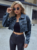 Jeanity Denim – Cropped Denim Jacket - Short Cut Off Style – Cropped Denim Jacket  Short Cut Off Style  Jeanity