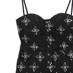 Jeanity Denim – High-Waist Denim Suspender Dress - Black with White Floral – JeanityDenimHighWaistDenimSuspenderDressBlackwithWhiteFloralLifestyle20260221232559jpg