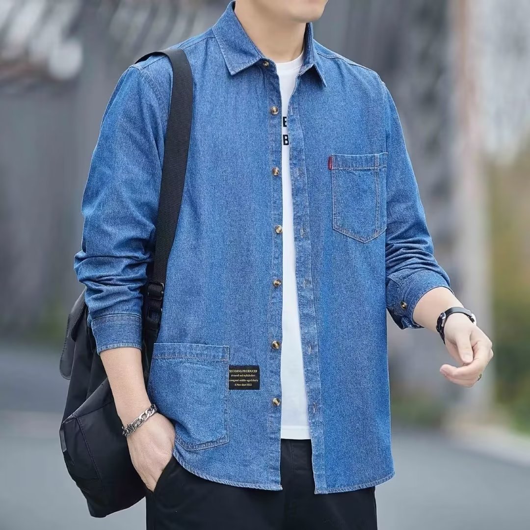 Jeanity Denim – Men's Blue Denim Long-Sleeve Shirt – JeanityDenimMensBlueDenimLongSleeveShirtBack20260216125639jpg