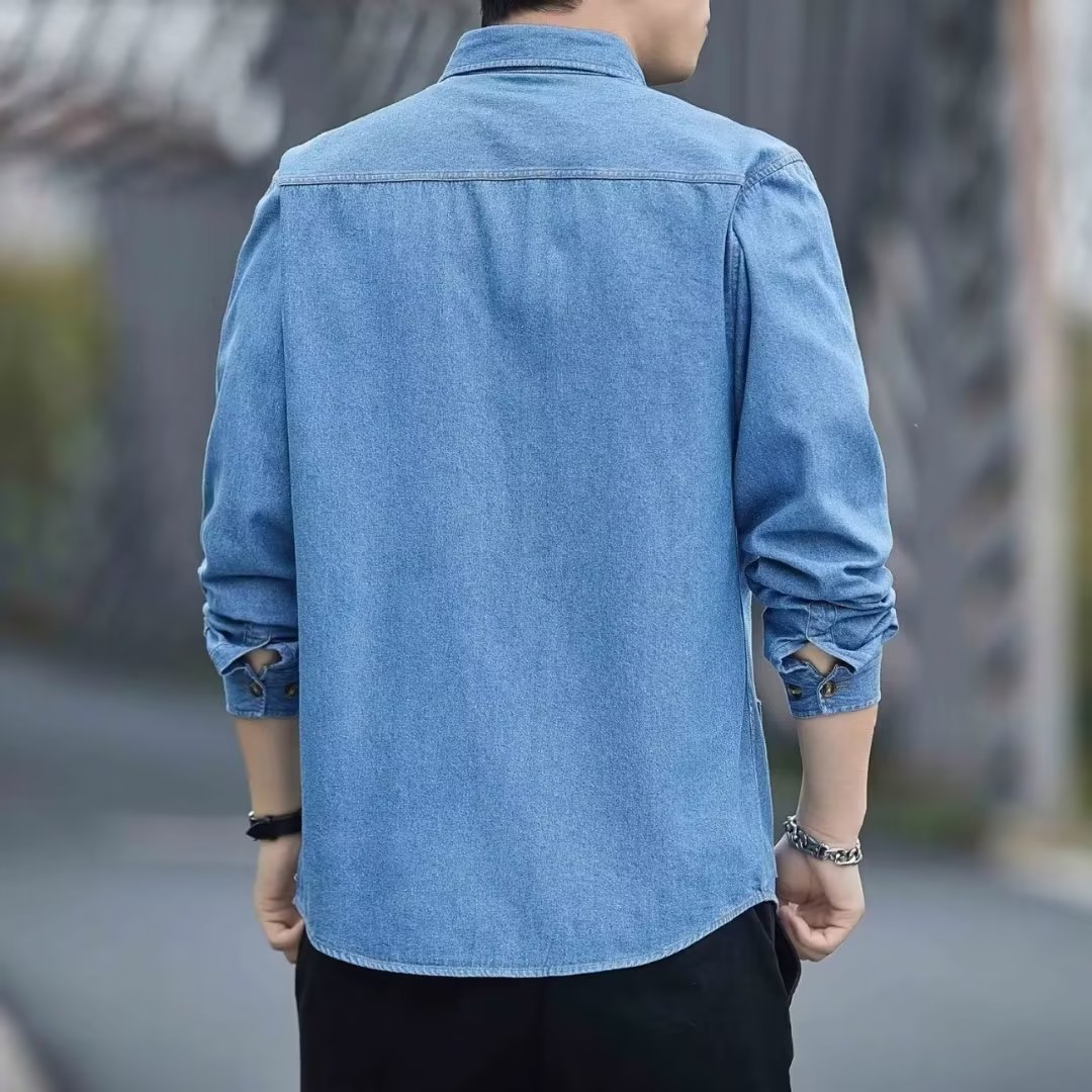 Jeanity Denim – Men's Blue Denim Long-Sleeve Shirt – JeanityDenimMensBlueDenimLongSleeveShirtClose20260216125638jpg