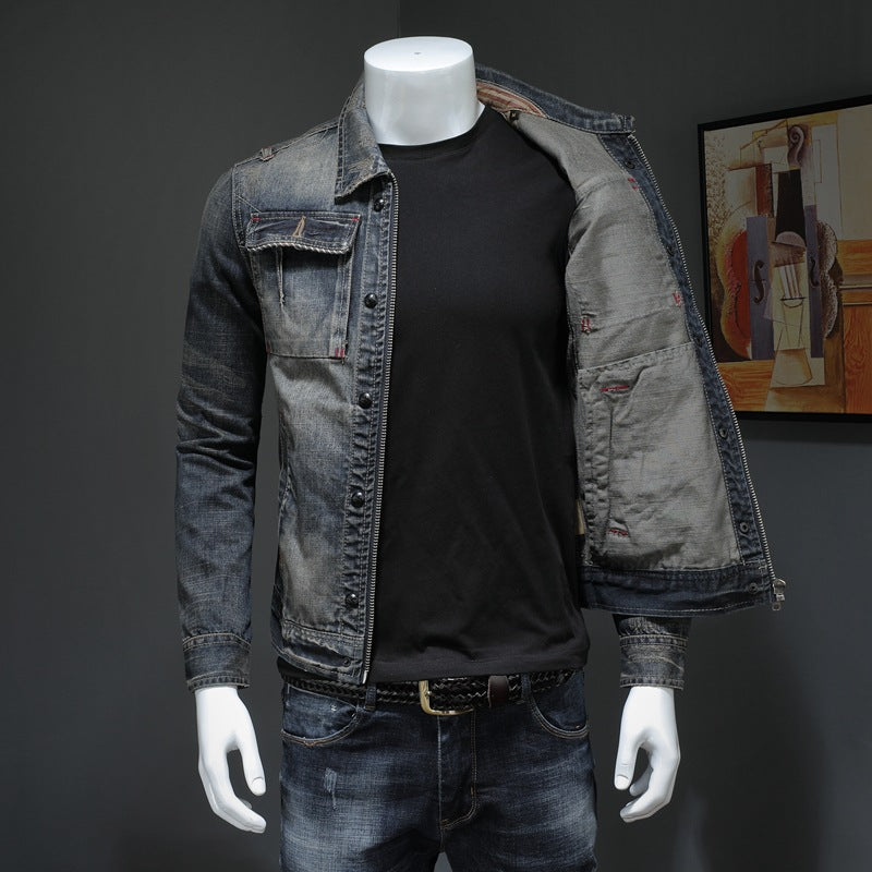 Jeanity Denim – Men's Classic Denim Jacket - Dark Blue – JeanityDenimMensClassicDenimJacketDarkBlueDetail20260217032152jpg