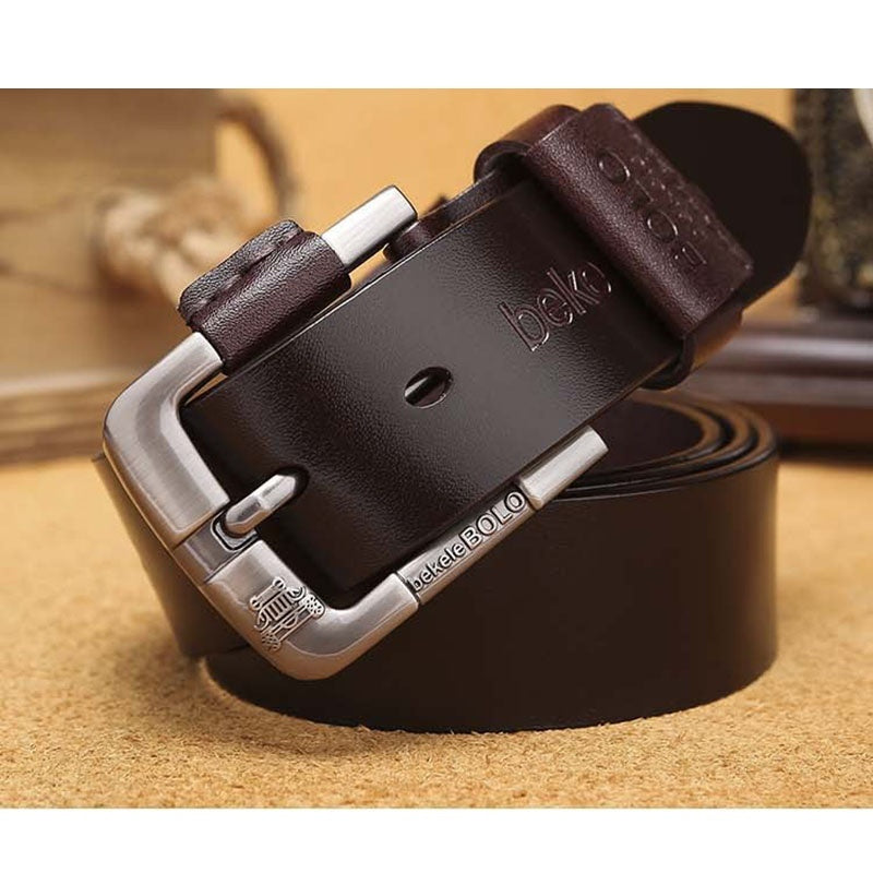 Jeanity Denim – Men's Cowhide Leather Belt with Pin Buckle – JeanityDenimMensCowhideLeatherBeltwithPinBuckleDetail20260311134531jpg