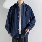 Jeanity Denim – Men's Denim Long-Sleeve Shirt – JeanityDenimMensDenimLongSleeveShirtPersonwearingadarkbluedenimshirtwithaplainbackground20260216125439jpg