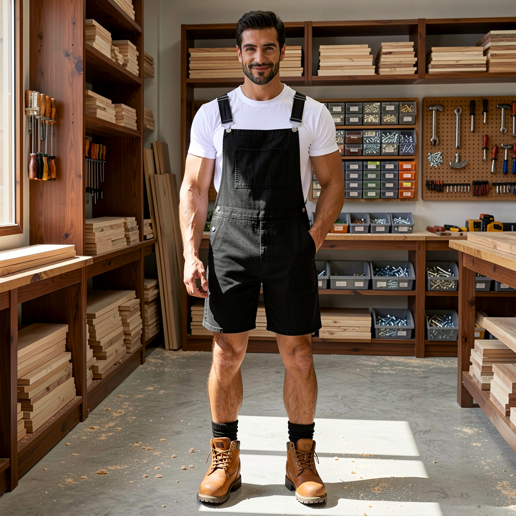 Jeanity Denim – Men's Denim Short Overalls – JeanityDenimMensDenimShortOverallsDetail20260604060418png