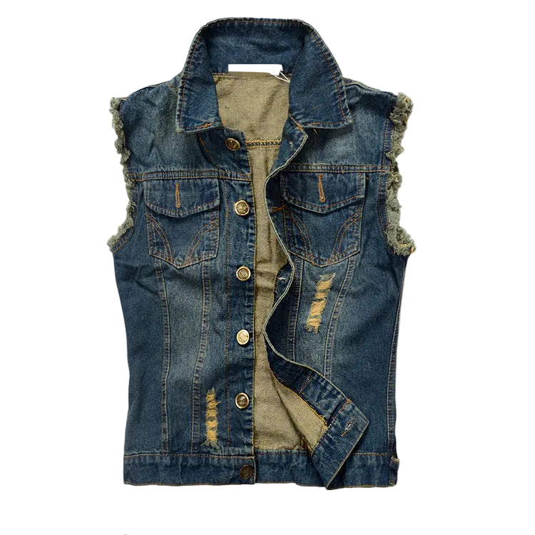 Jeanity Denim – Men's Distressed Denim Vest – JeanityDenimMensDistressedDenimVestDenimvestwithfrayededgesonagraybackground20260217032247jpg