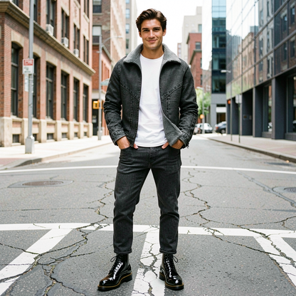 Thick Fleece-lined Denim Jacket