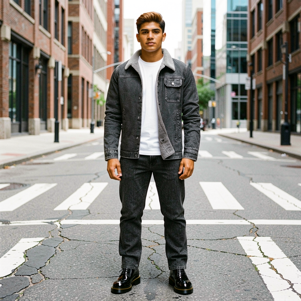 Thick Fleece-lined Denim Jacket