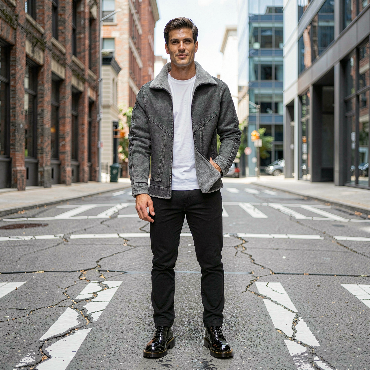 Thick Fleece-lined Denim Jacket