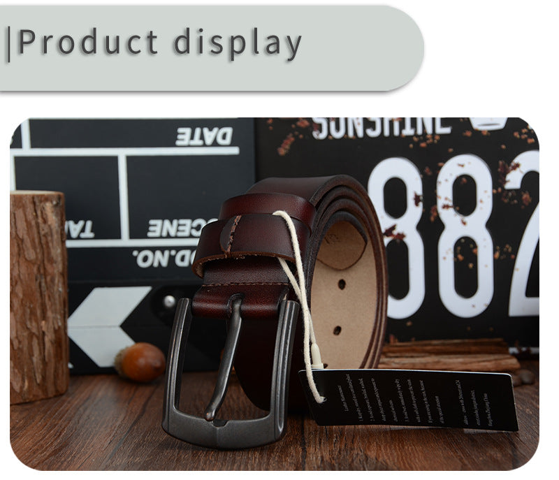 Jeanity Denim – Men's Genuine Cowhide Leather Belt – JeanityDenimMensGenuineCowhideLeatherBeltLifestyle20260311134621jpg