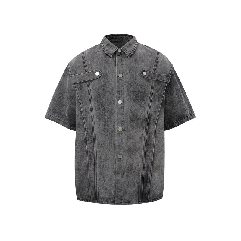 Jeanity Denim – Men's Gradient-Wash Denim Shirt & Shorts Set – JeanityDenimMensGradientWashDenimShirtShortsSetBack20260216125550jpg