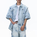 Jeanity Denim – Men's Gradient-Wash Denim Shirt & Shorts Set – JeanityDenimMensGradientWashDenimShirtShortsSetFront20260216125549jpg