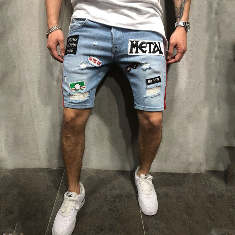 Jeanity Denim – Men's Mid-Waist Ripped Denim Shorts - Loose Straight Fit – JeanityDenimMensMidWaistRippedDenimShortsLooseStraightFitDetail20260215145228jpg