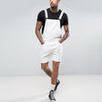 Jeanity Denim – Men's Retro White Denim Bib Short Overalls – JeanityDenimMensRetroWhiteDenimBibShortOverallsFront20260221131238jpg