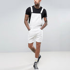 Jeanity Denim – Men's Retro White Denim Bib Short Overalls – JeanityDenimMensRetroWhiteDenimBibShortOverallsFront20260221131238jpg