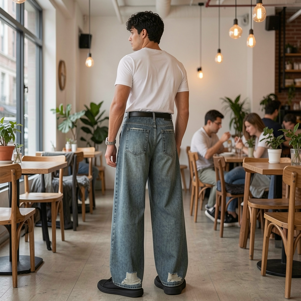 Jeanity Denim – Men's Retro Wide-Leg Distressed Denim Jeans – JeanityDenimMensRetroWideLegDistressedDenimJeansBack20260522061237png