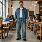 Jeanity Denim – Men's Retro Wide-Leg Distressed Denim Jeans – JeanityDenimMensRetroWideLegDistressedDenimJeansFront20260522060348png