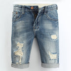 Jeanity Denim – Men's Ripped Cotton Denim Shorts - Distressed Style – JeanityDenimMensRippedCottonDenimShortsDistressedStyleFlat20260215145247jpg