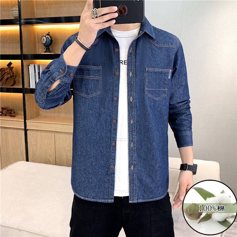 Jeanity Denim – Men's Sand-Washed Denim Shirt - Slim Fit – JeanityDenimMensSandWashedDenimShirtSlimFitClose20260216125519jpg