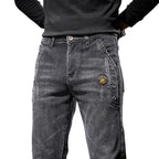 Jeanity Denim – Men's Skinny Denim Jeans - Korean Style Casual Pants – JeanityDenimMensSkinnyDenimJeansKoreanStyleCasualPantsGrayjeanswithabrandlogoonagraybackground20260215145506jpg