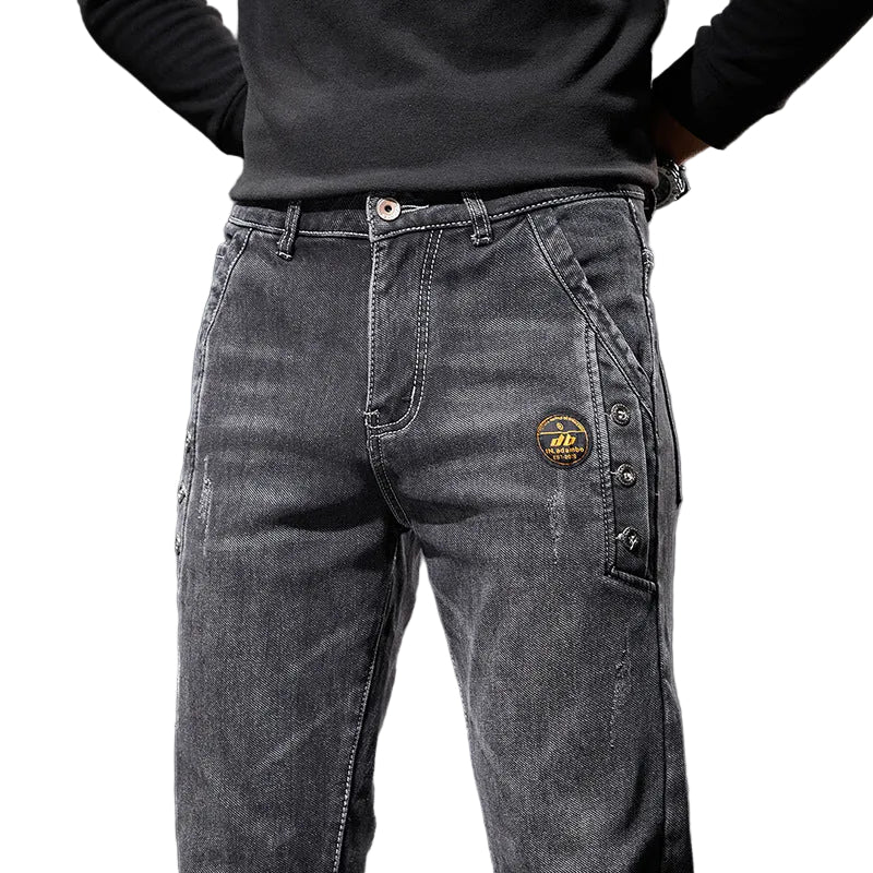 Jeanity Denim – Men's Skinny Denim Jeans - Korean Style Casual Pants – JeanityDenimMensSkinnyDenimJeansKoreanStyleCasualPantsGrayjeanswithabrandlogoonagraybackground20260215145506jpg