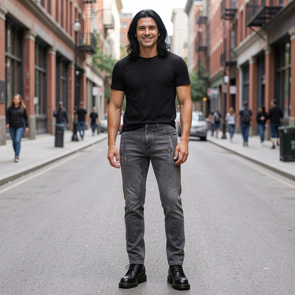Jeanity Denim – Men's Skinny Denim Jeans - Korean Style Casual Pants – JeanityDenimMensSkinnyDenimJeansKoreanStyleCasualPantsManstandingonacitystreetwearingablacktshirtandgrayjeans20260520143815png