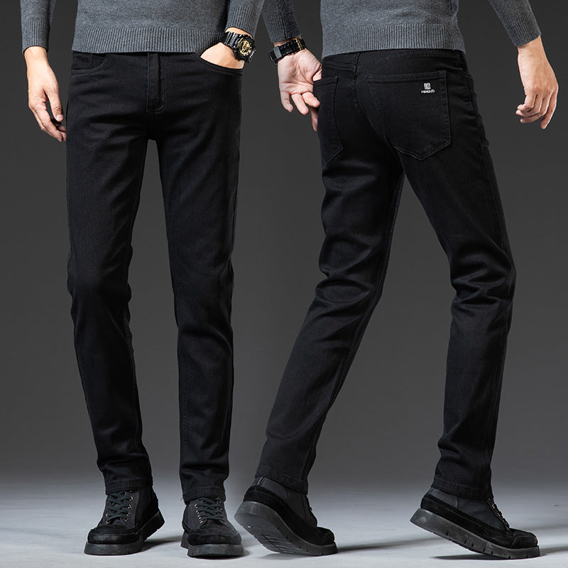 Jeanity Denim – Men's Slim Fit Straight Leg Denim Jeans – JeanityDenimMensSlimFitStraightLegDenimJeansTwopairsofblackpantswornbyapersononagraybackground20260319074528jpg