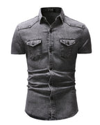 Jeanity Denim – Men's Urban Short Sleeve Denim Shirt – JeanityDenimMensUrbanShortSleeveDenimShirtClose20260222140136jpg