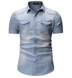 Jeanity Denim – Men's Urban Short Sleeve Denim Shirt – JeanityDenimMensUrbanShortSleeveDenimShirtDetail20260222140136jpg